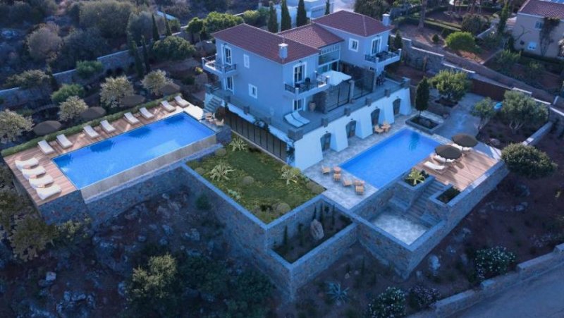 Ammoudara bei Agios Nikolaos Kreta, Ammoudara: Luxuriöse Designer-Villa mit traumhaftem Meerblick zu verkaufen Haus kaufen